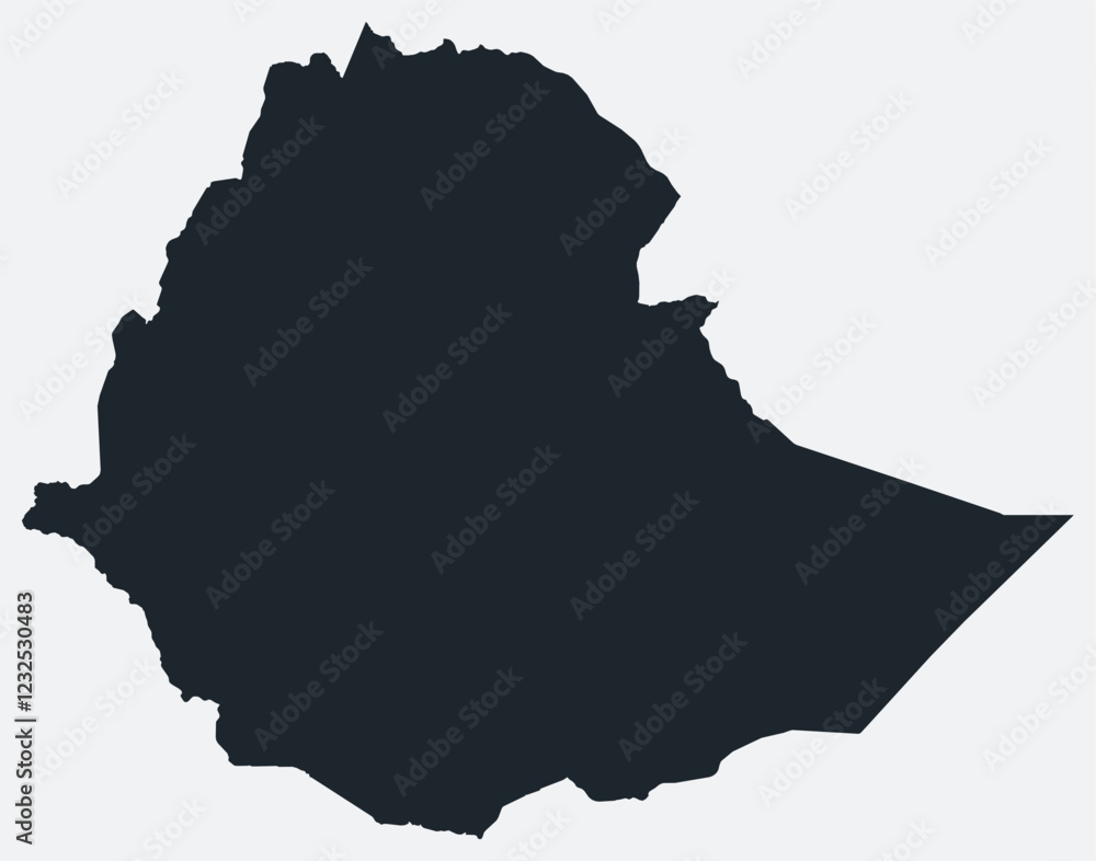 Ethiopia map. Just a simple border map. Shape of the country. Flat blank Ethiopia outline. Vector boundary illustration. Ethiopia map. Just a simple border map. Shape of the country. Flat blank Ethiopia outline. Vector boundary illustration.