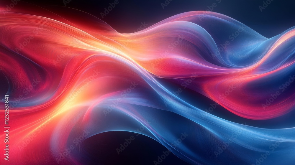 Dynamic energy flow with vibrant red blue and aquamarine swirling patterns. Generative AI Dynamic energy flow with vibrant red blue and aquamarine swirling patterns. Generative AI