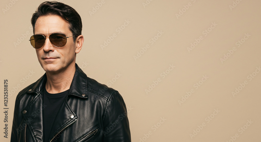 Man Leather Jacket Shades Man Leather Jacket Shades