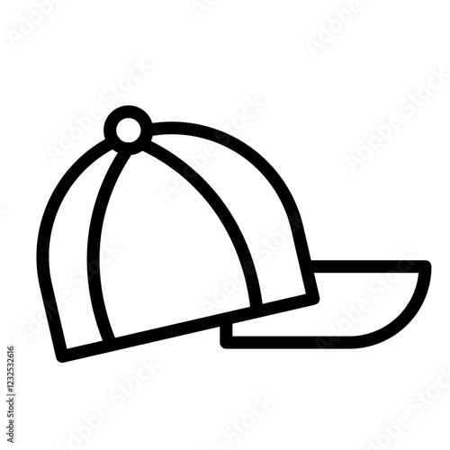 Snapback Cap Vector Line Icon Design