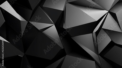 Abstract geometric background of black polygons. Possible use for website design, graphic design, or printing photo