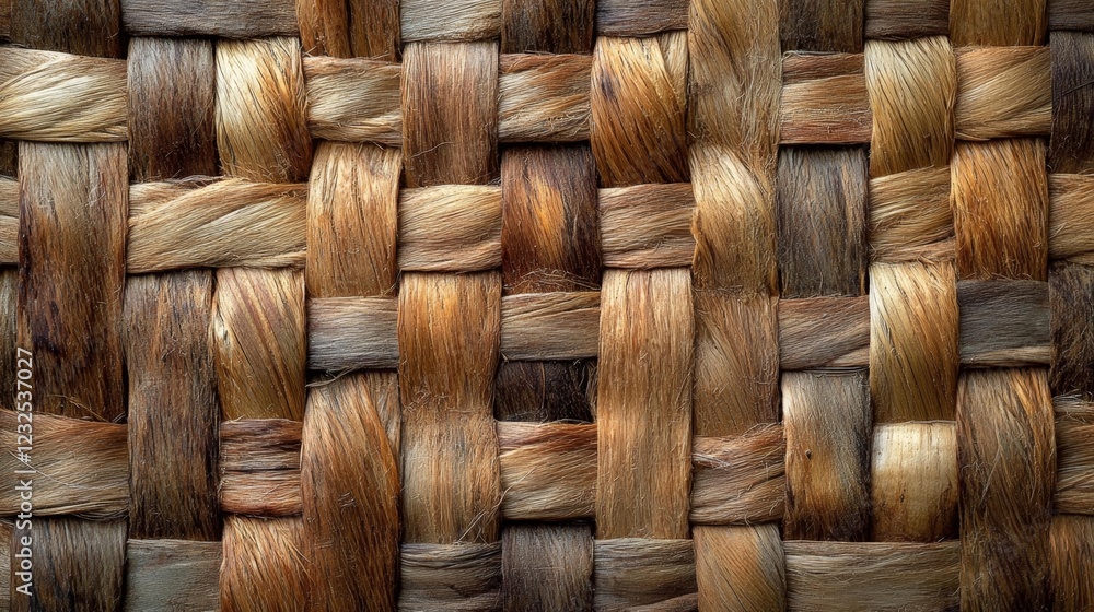 Obraz premium Hand-Braided Reeds in Symmetrical Pattern. Generative AI