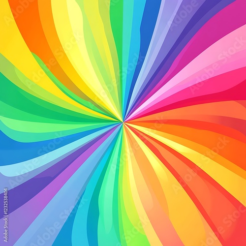 Abstract vibrant rainbow radial background, use for colorful graphic design photo