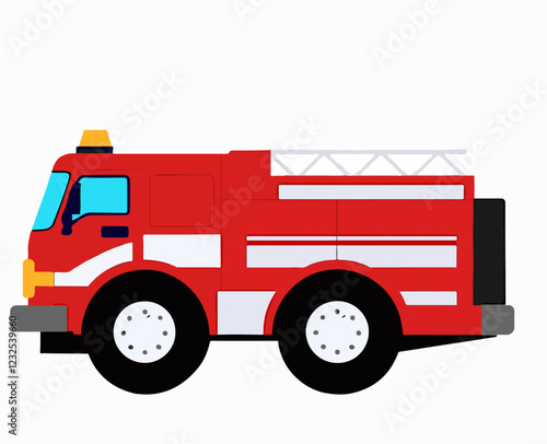 Modern fire truck , cartoon, animation