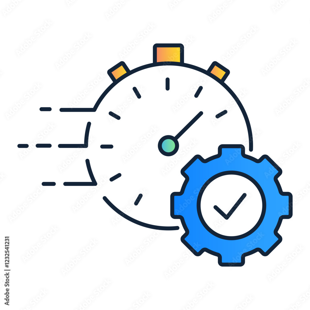 Speed Optimization with Gear Icon. Efficiency Improvement, Fast Operations, and Business Performance Illustration. Speed Optimization with Gear Icon. Efficiency Improvement, Fast Operations, and Business Performance Illustration.
