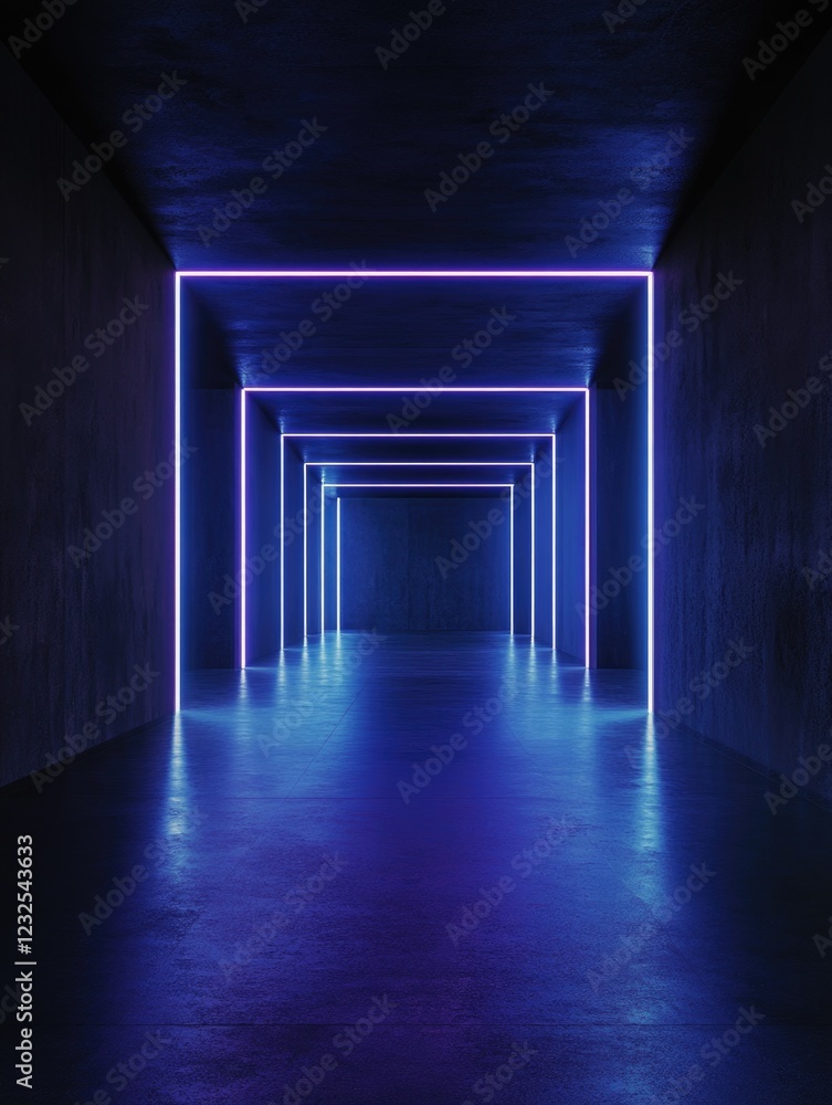 Fototapeta premium Neon Tunnel Path