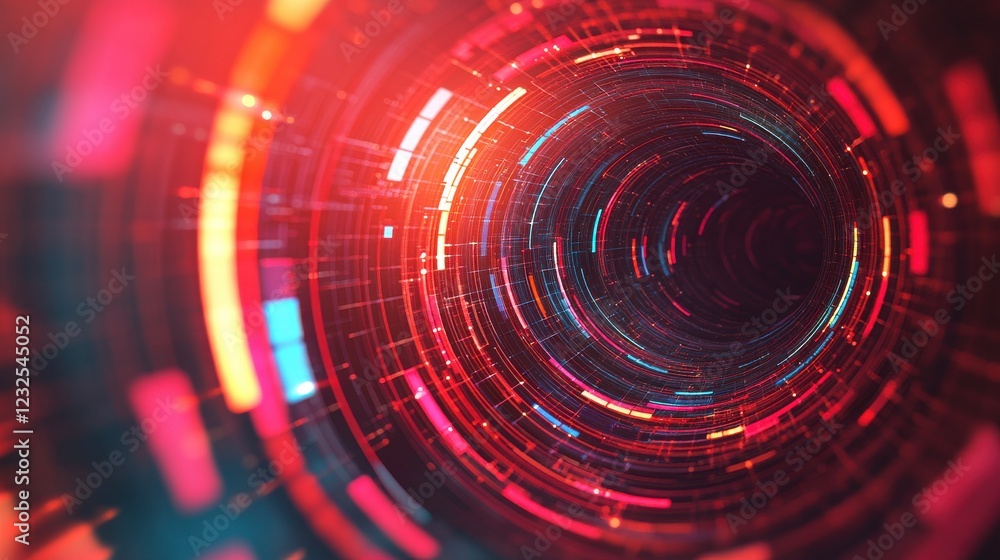 A vibrant, circular abstract design featuring dynamic red and blue lines, creating a sense of depth and motion. A vibrant, circular abstract design featuring dynamic red and blue lines, creating a sense of depth and motion.