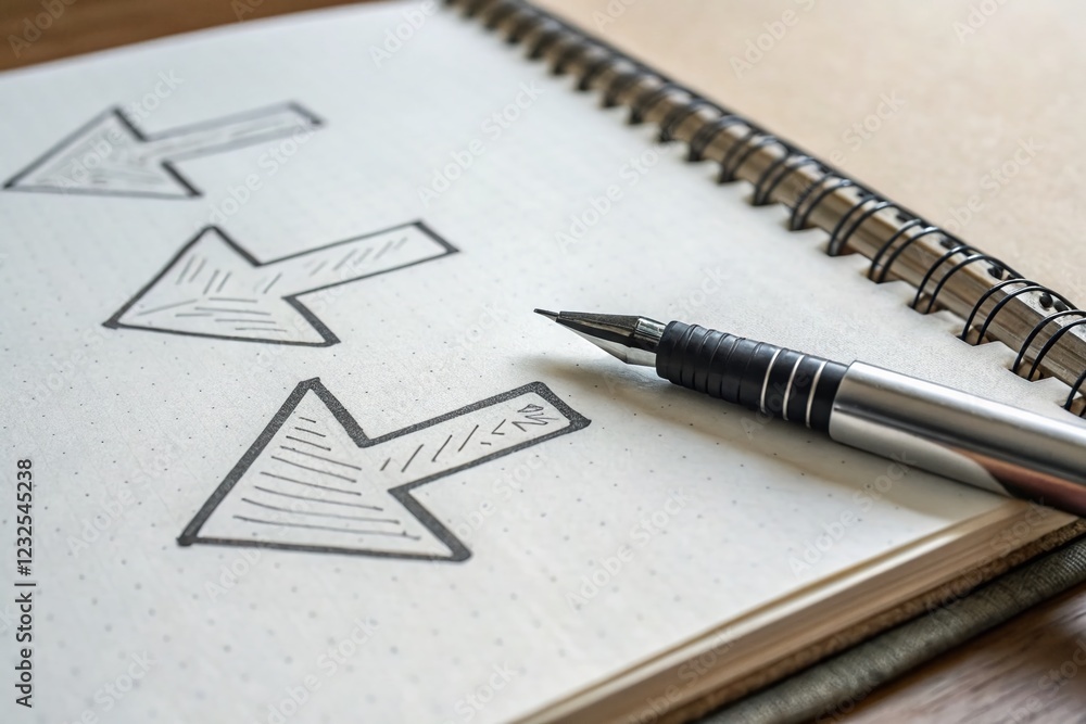 Hand-Drawn Arrow Marks: Simple Sketch Abstract Doodle Pointers - Right-Aligned Design Hand-Drawn Arrow Marks: Simple Sketch Abstract Doodle Pointers - Right-Aligned Design