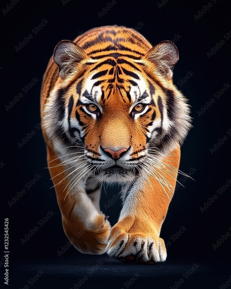 Fototapeta premium Tiger Roams Dense Forest Majestic Creature in its Natural Habitat