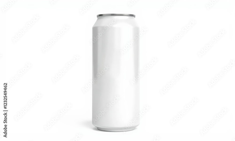 blank white aluminum can standing upright on white background, ideal for mockups and designs. Perfect for branding and product presentations blank white aluminum can standing upright on white background, ideal for mockups and designs. Perfect for branding and product presentations