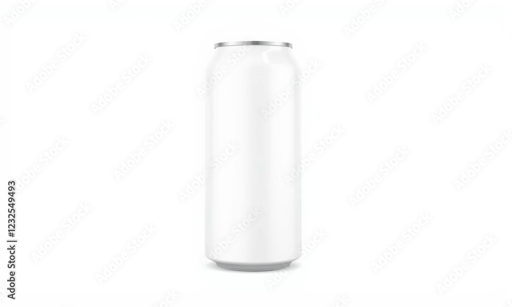 tall, blank white can stands against plain background, ideal for branding or mockup designs. Its sleek design offers modern aesthetic for various beverage products tall, blank white can stands against plain background, ideal for branding or mockup designs. Its sleek design offers modern aesthetic for various beverage products