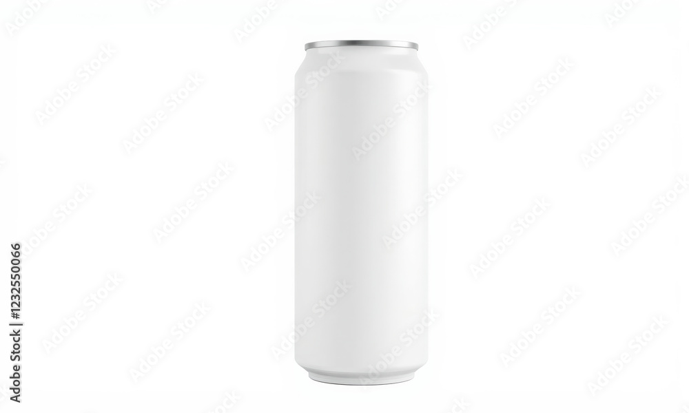 blank white aluminum can with silver top, ideal for mockups and designs. Perfect for showcasing branding or beverage concepts blank white aluminum can with silver top, ideal for mockups and designs. Perfect for showcasing branding or beverage concepts
