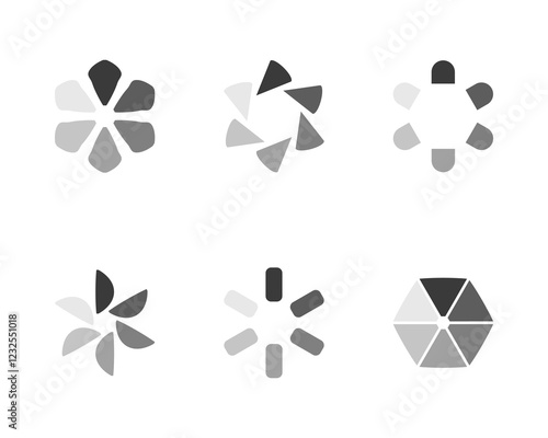 Collection Loading bar status icon. Vector illustration. Set of vector loaded icons. Download progress. Donload or Upload.