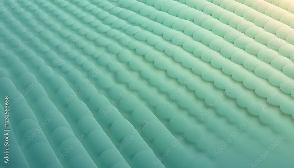 Abstract Green Wavy Rows of Smooth Rounded Shapes Abstract Green Wavy Rows of Smooth Rounded Shapes