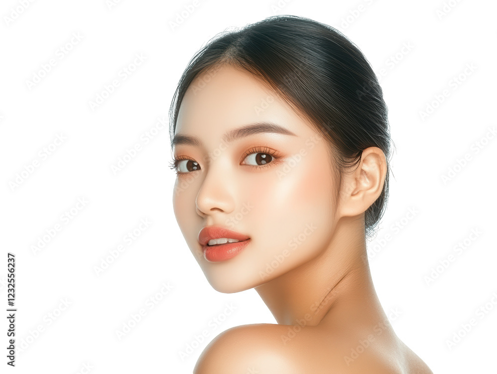Monochromatic portrait, woman with light and shadow contrast on white black backgrounds Monochromatic portrait, woman with light and shadow contrast on white black backgrounds