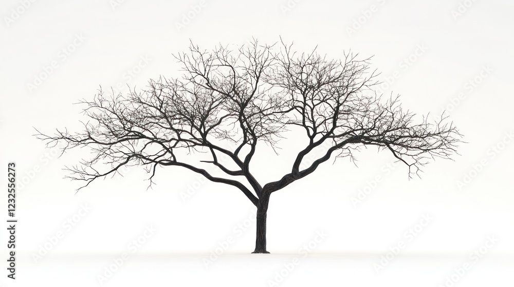 Bare tree winter landscape, minimalist design, nature background, website graphics Bare tree winter landscape, minimalist design, nature background, website graphics