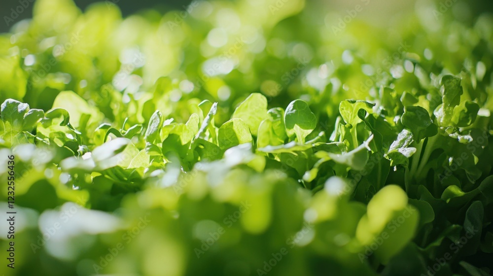 Fresh Green Leafy Vegetables in Natural Sunlight on Farm Field Fresh Green Leafy Vegetables in Natural Sunlight on Farm Field