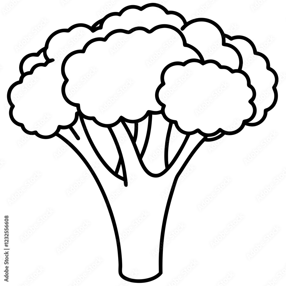 One-Line Broccolini Clean Vector Art Design One-Line Broccolini Clean Vector Art Design
