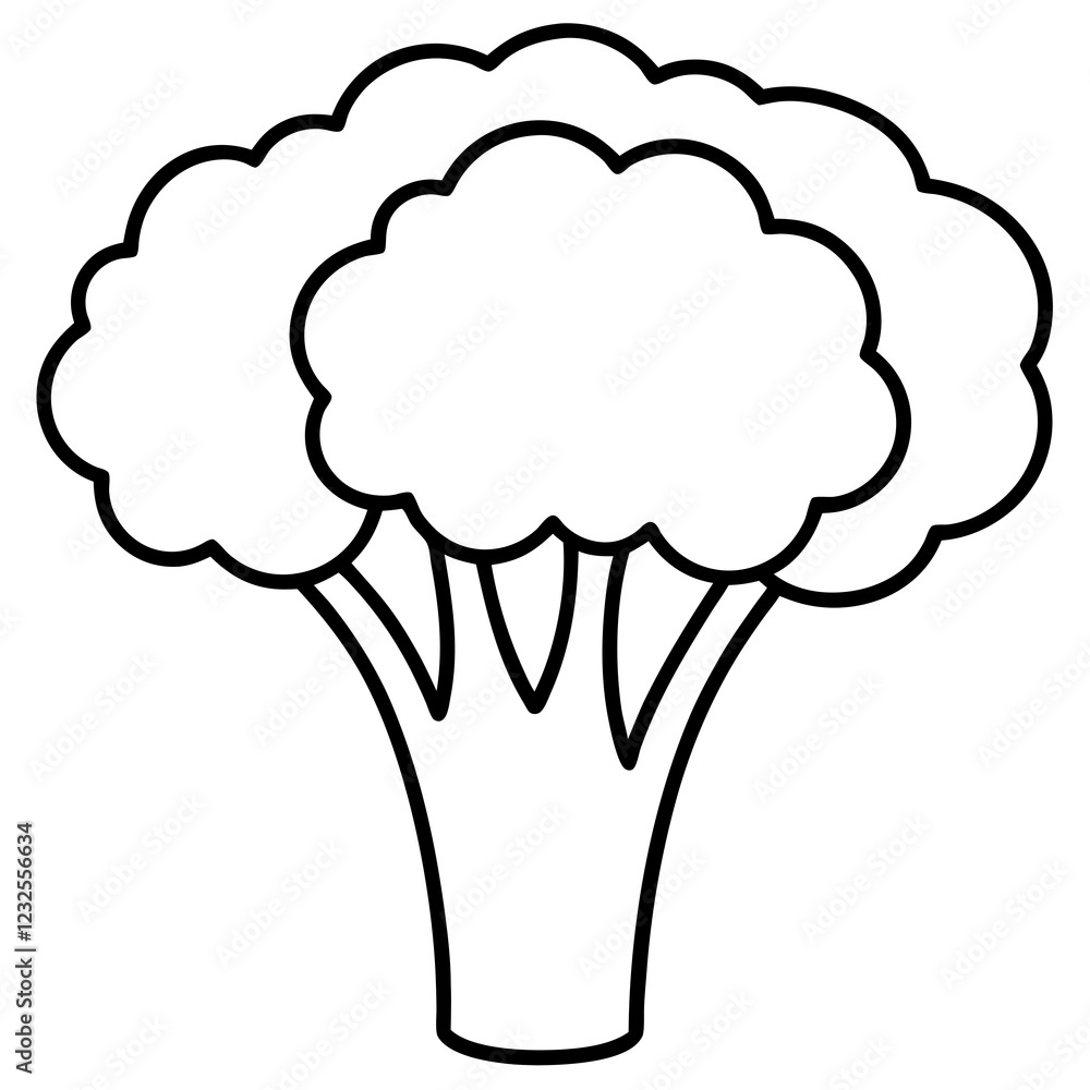 One-Line Broccolini Clean Vector Art Design One-Line Broccolini Clean Vector Art Design