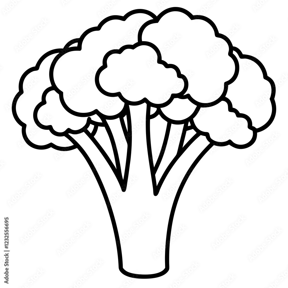One-Line Broccolini Clean Vector Art Design One-Line Broccolini Clean Vector Art Design