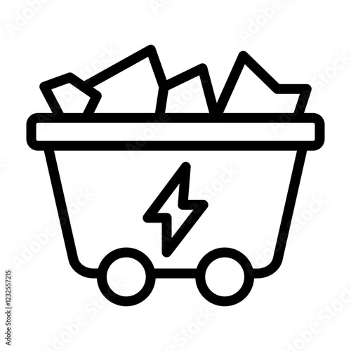 Coal Energy Vector Line Icon Design