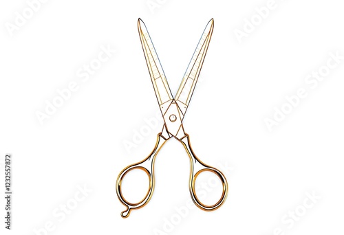 Elegant Gold Hairdressing Scissors on White Background