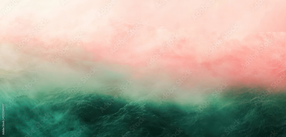 Obraz premium Gentle and striking, the combination of soft blush and emerald gradients is refined with fine textures.
