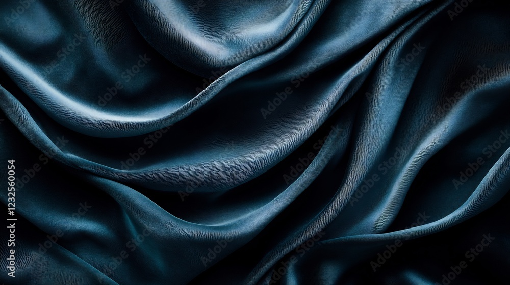 Obraz premium Deep Teal Silk Drapes Softly Mysterious Moody Texture Background. AI Generated