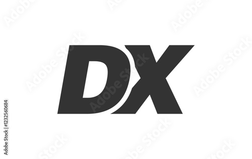 DX Techno Editable Font Logo For Corporate Branding. Bold, Futuristic Design With Unique Typographic Ideas. Minimal Custom Type And Dynamic Letter