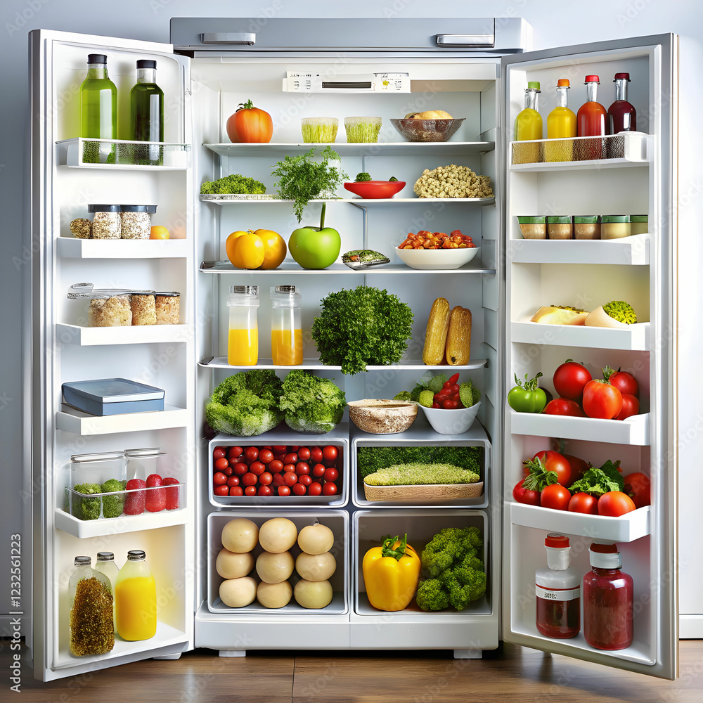 refrigerator full of food refrigerator full of food