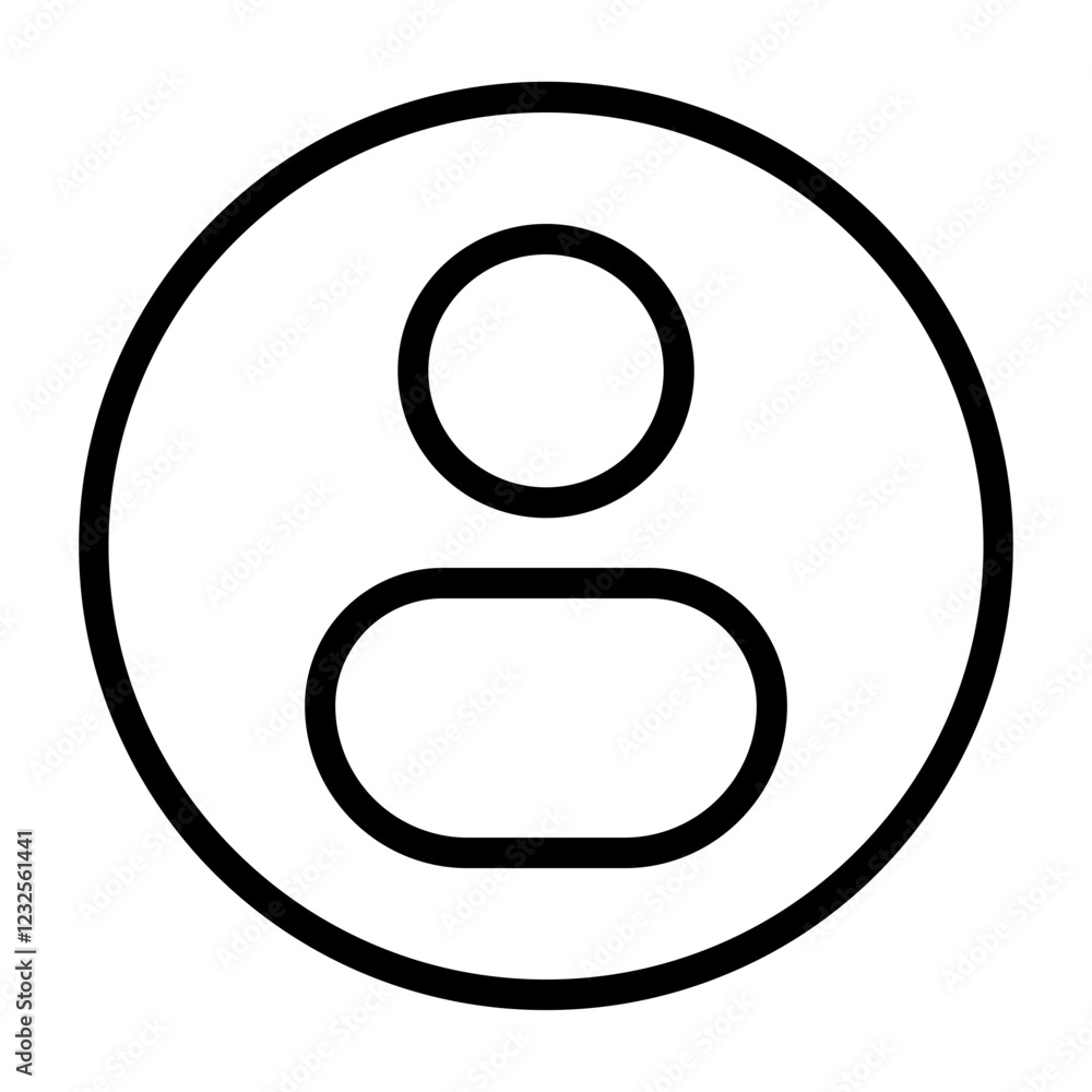 Account Circle Vector Line Icon Design Account Circle Vector Line Icon Design