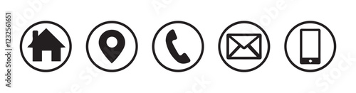 Phone call icon set, Telephone call sign, web icon, Contact us. Ringing phone simple icon set. Stock - Vector illustration eps 10
