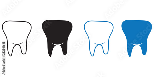 Print  Tooth vector icon set. dentist illustration sign collection. 1176