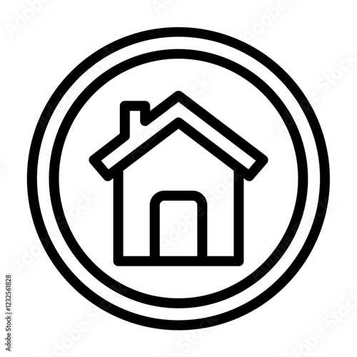 Home Vector Line Icon Design photo