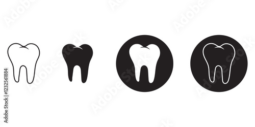 Print  Tooth vector icon. Set of teeth for medical logo design. Tooth black illustration . 1176
