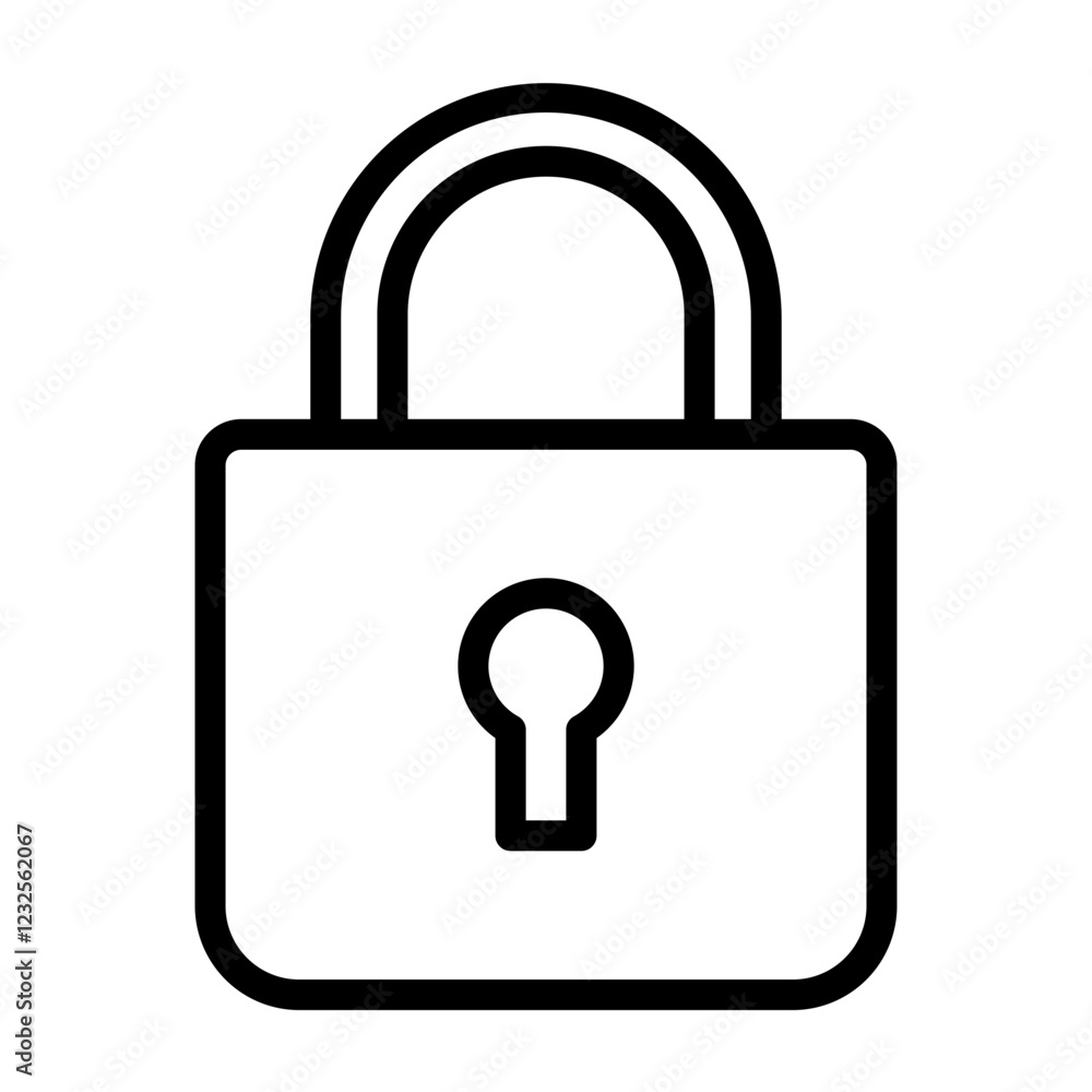 Lock Closed Vector Line Icon Design Lock Closed Vector Line Icon Design