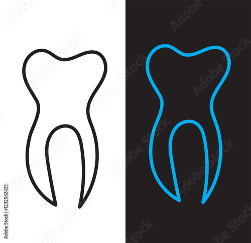 Print Tooth shape symbol vector icon . 1176