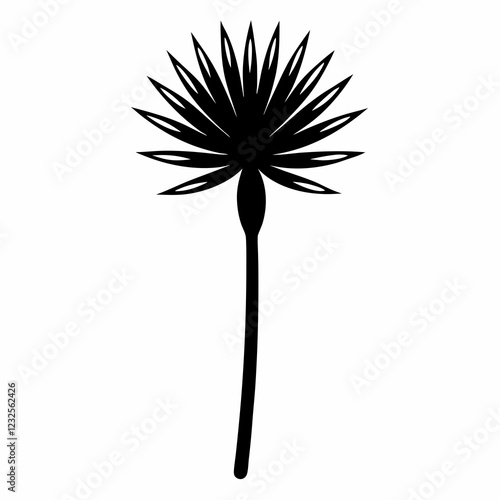 Salsify Plant Silhouette Clean Vector Art