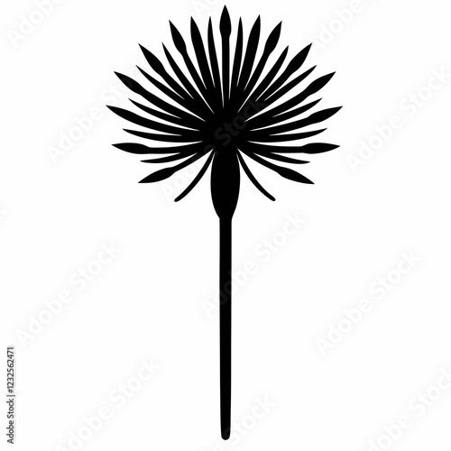 Salsify Plant Silhouette Clean Vector Art