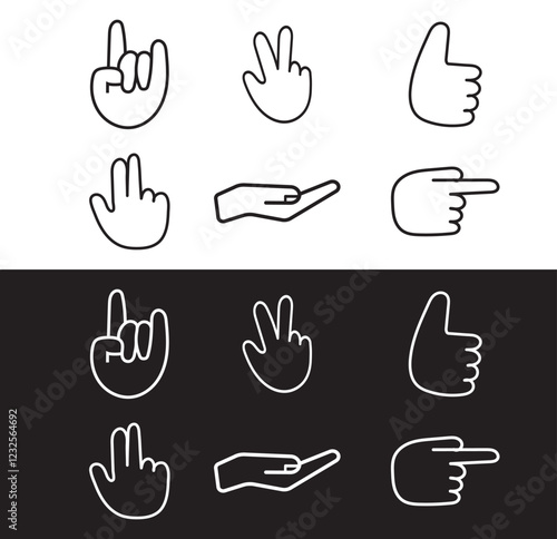 Print  Hand icon set. hand vector icon, palm, click . 1176