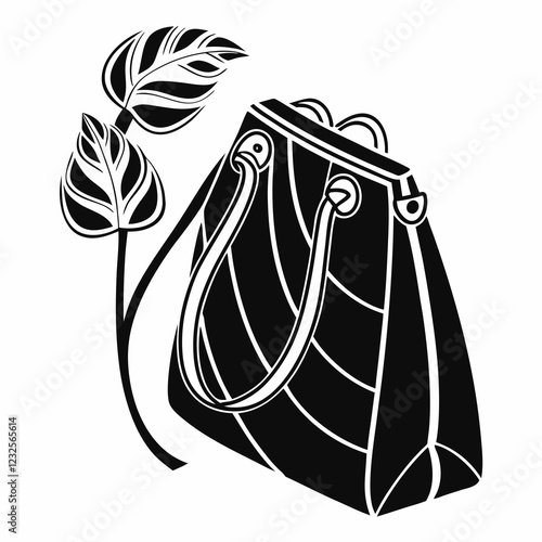 Bag vector silhouette black design white background