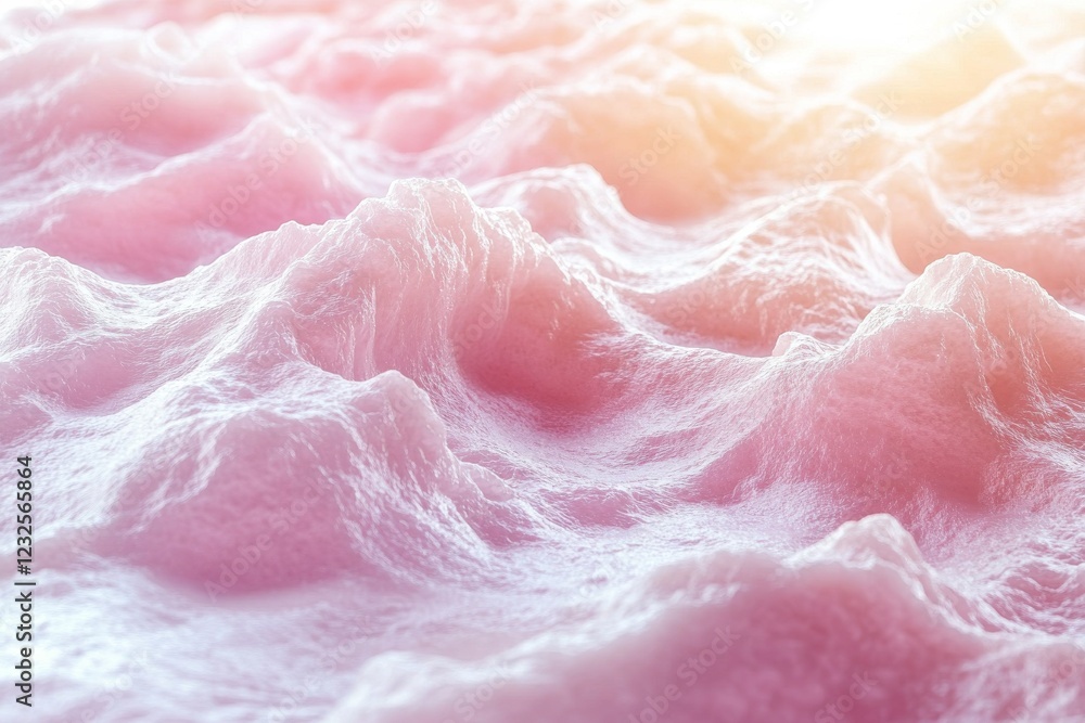 Soft pink wave patterns ripple under warm light in a serene and dreamy atmosphere Soft pink wave patterns ripple under warm light in a serene and dreamy atmosphere