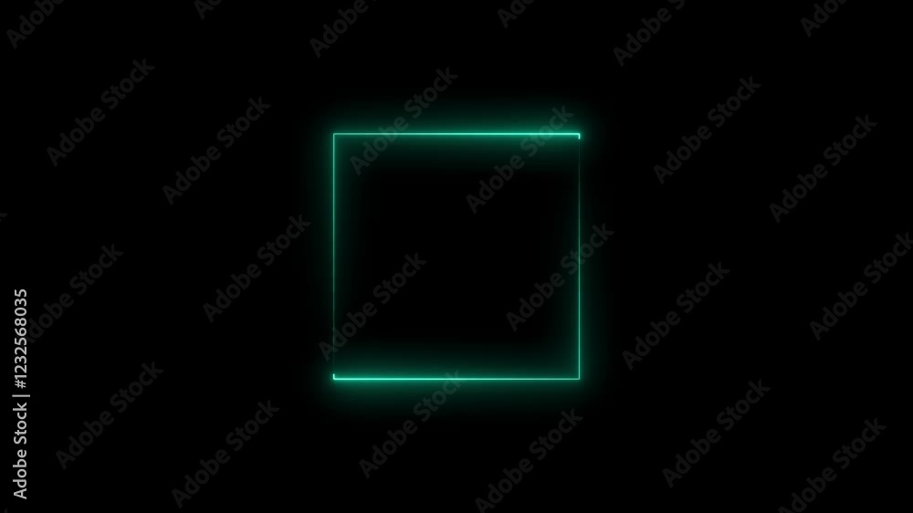 Neon rectangle border frame animation.Abstract neon light glowing rectangle frame animation on the black background. Neon rectangle border frame animation.Abstract neon light glowing rectangle frame animation on the black background.