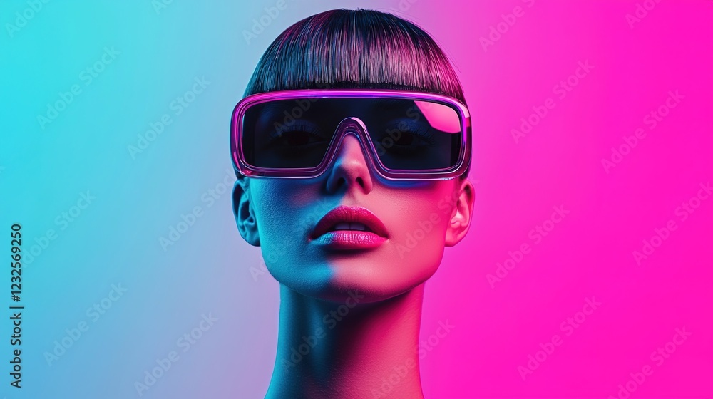 Futuristic holographic experience urban studio digital art neon environment front view innovative technology Futuristic holographic experience urban studio digital art neon environment front view innovative technology
