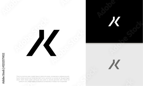 Initials K logo design. Initial Letter Logo. Innovative high tech logo template.	
