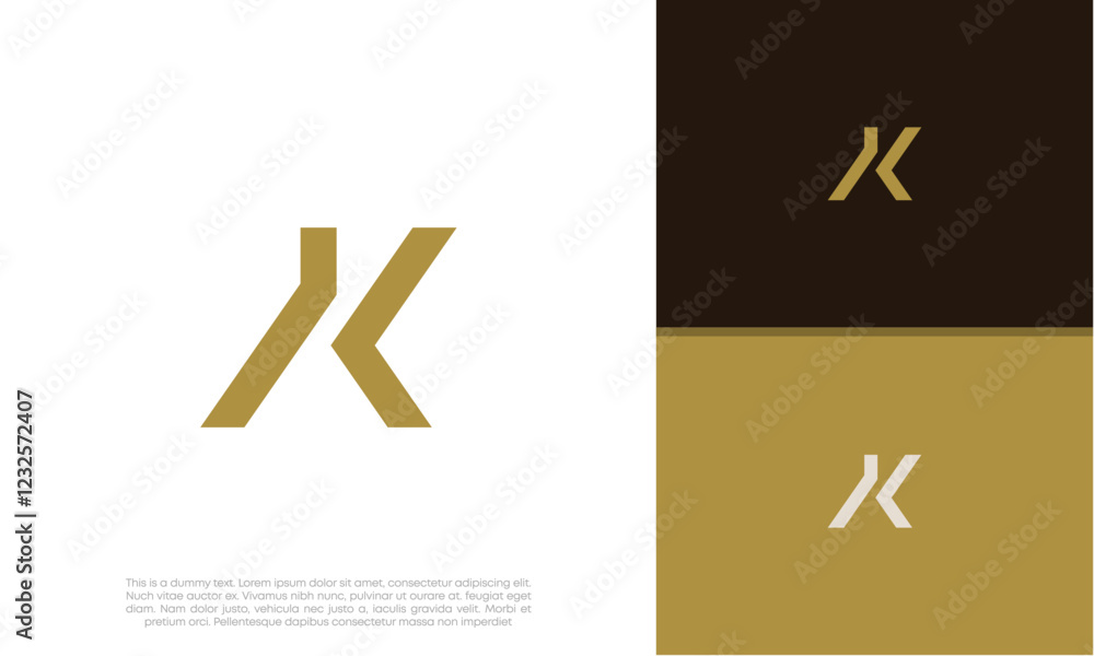 Obraz premium Initials K logo design. Initial Letter Logo. Innovative high tech logo template. 