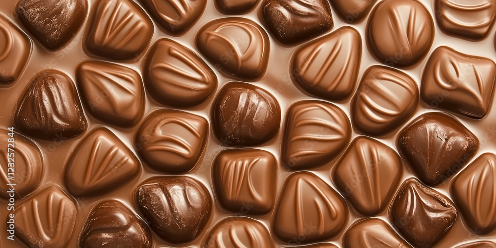 Assorted chocolates, melted chocolate. Milk candy chocolate Assorted chocolates, melted chocolate. Milk candy chocolate