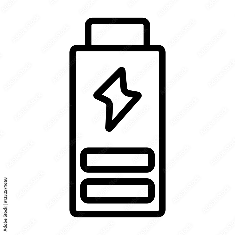 Battery Vector Line Icon Design Battery Vector Line Icon Design