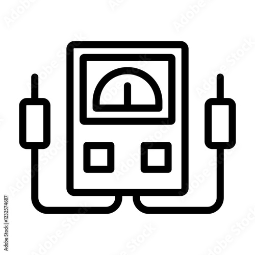 Voltmeter Vector Line Icon Design