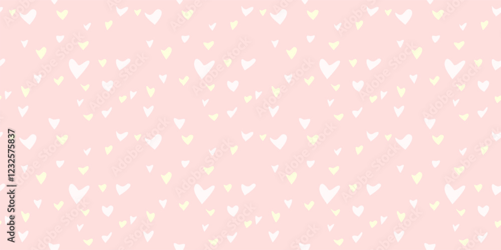 White Heart Seamless Pattern on pink Background. Love romantic theme. Pattern hearts with Love for Valentine's Day. Valentines day background. Vector abstract texture with small hearts White Heart Seamless Pattern on pink Background. Love romantic theme. Pattern hearts with Love for Valentine's Day. Valentines day background. Vector abstract texture with small hearts